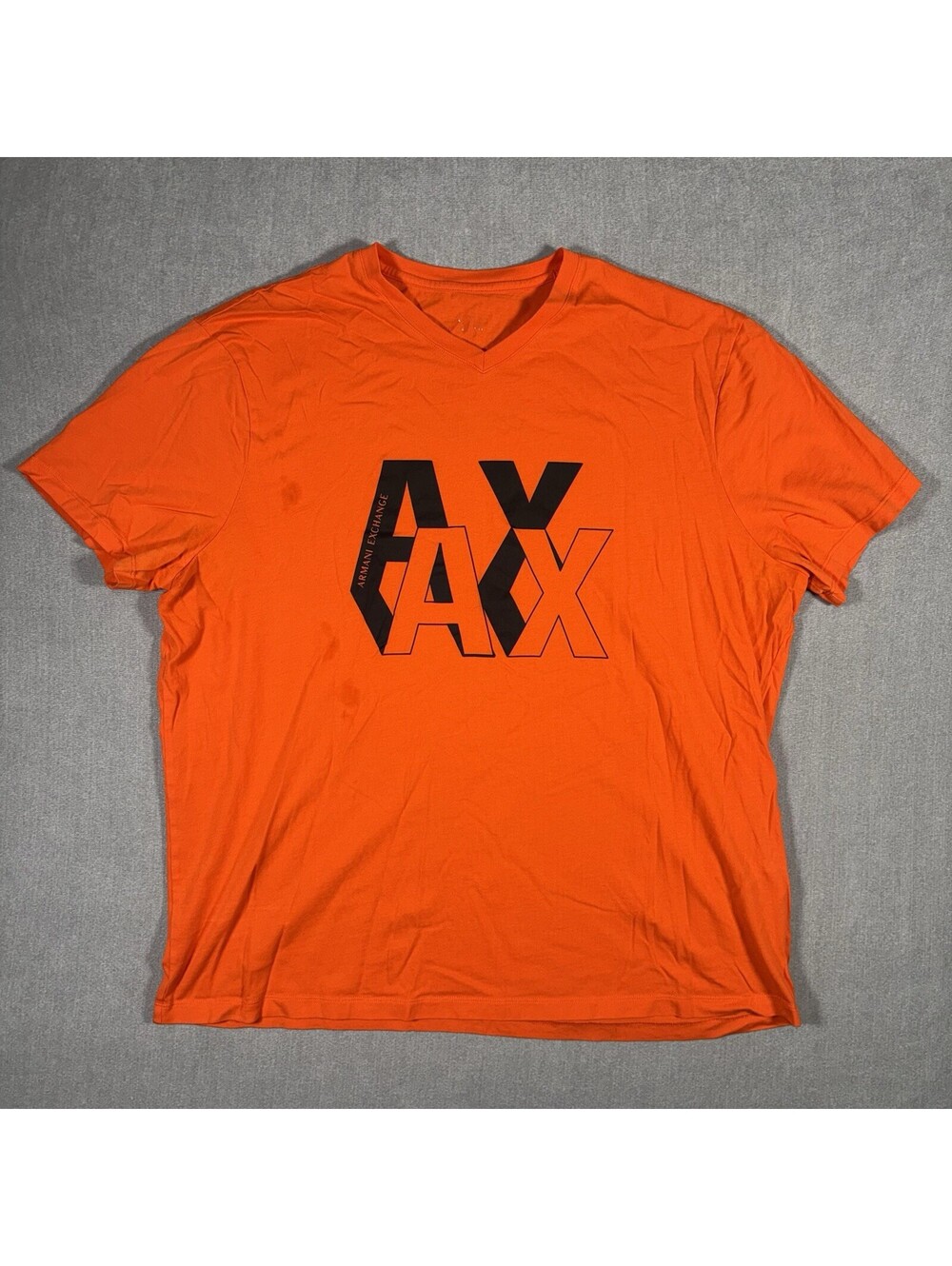 Armani Exchange Shirt Mens (XL?) Orange A/X Logo Graphic Cotton Tee Fair Cond.